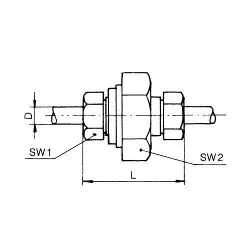 Straight Pipe Connector made of PVDF - two-part