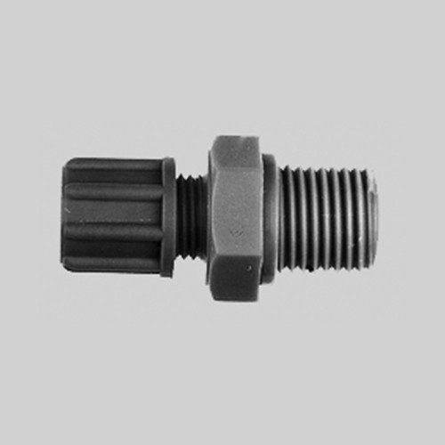 Straight Tube Connector with Male Thread made of PP or PVDF - conductive and antistatic