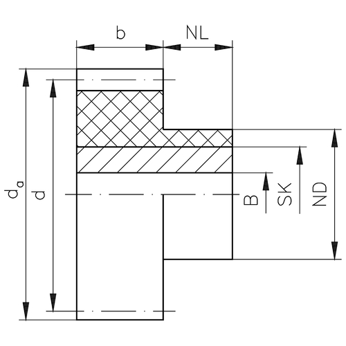 Stirnzahnrad aus Kunststoff (mit Edelstahlkern) - Modul 1,5-2,0