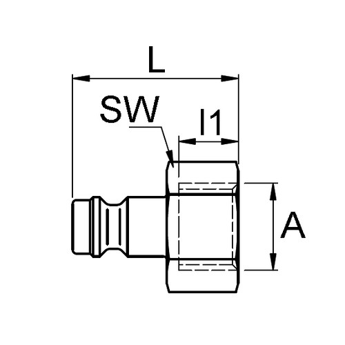 POM-Schnellverschluss-Stecker, NW 5 mm