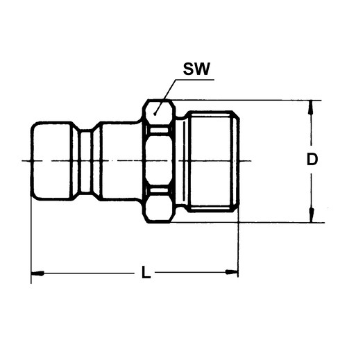 POM-Schnellverschluss-Stecker, NW 12,2 mm