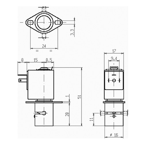 Tube Pinch Valve - standard - with 1 tubing