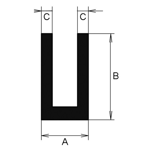 U-Profile made of CR - with angled shoulder