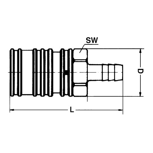 POM-Schnellverschlusskupplung, NW 12,2 mm