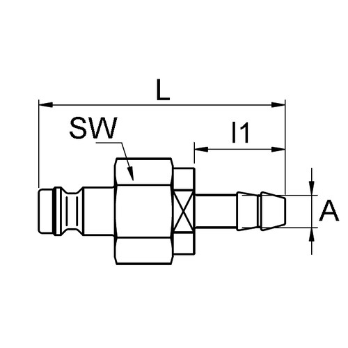 PVDF-Schnellverschluss-Stecker, NW 5 mm