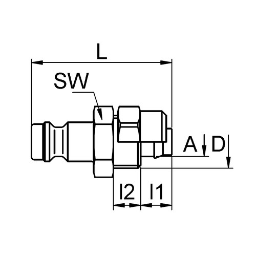 PVDF Quick-Disconnect Nipple, NW 5.0 mm