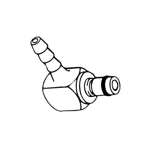 Winkel-Schnellverschluss-Stecker aus Messing-verchromt, NW 6,4 mm