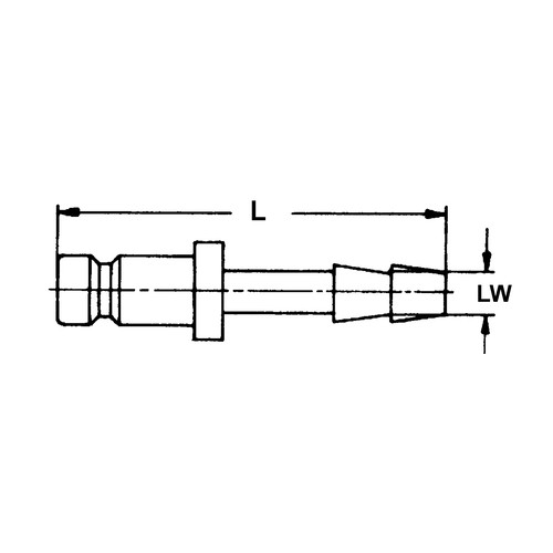 Schnellverschluss-Stecker aus Messing-vernickelt, NW 5 mm - einseitig absperrend