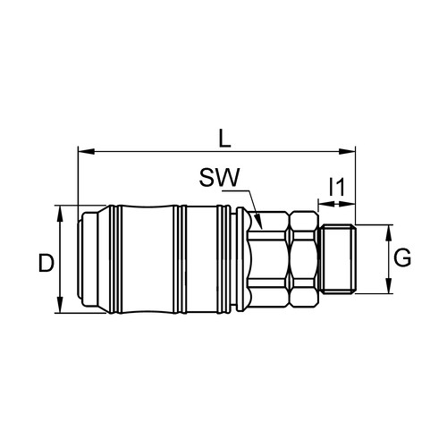 POM-Schnellverschlusskupplung, NW 7 mm