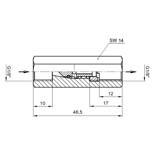 Check Valve made of PP, PVDF or PFA with Internal Thread - Standard