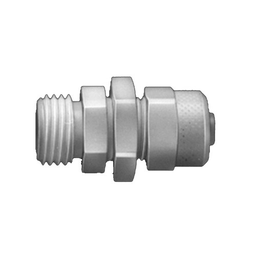 Straight Connector with Male Thread made of PVDF - Bulkhead