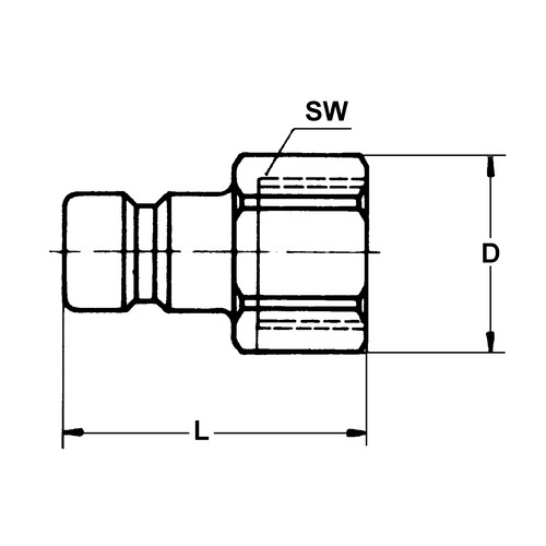 POM-Schnellverschluss-Stecker, NW 12,2 mm