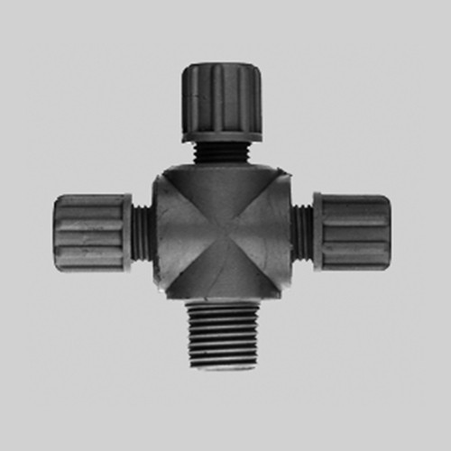 Cross Connector with Male Thread made of PP or PVDF