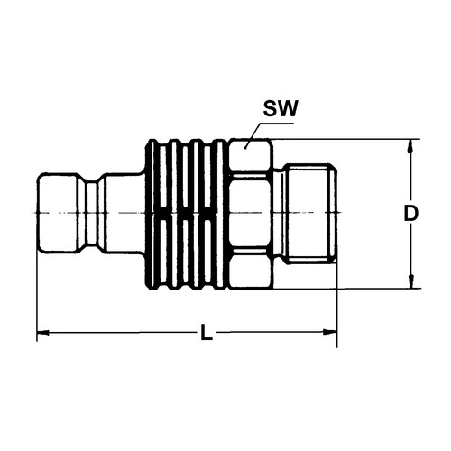 POM-Schnellverschluss-Stecker, NW 12,2 mm