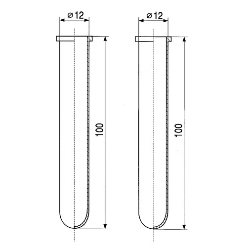 Test Tube made of PTFE - with rim