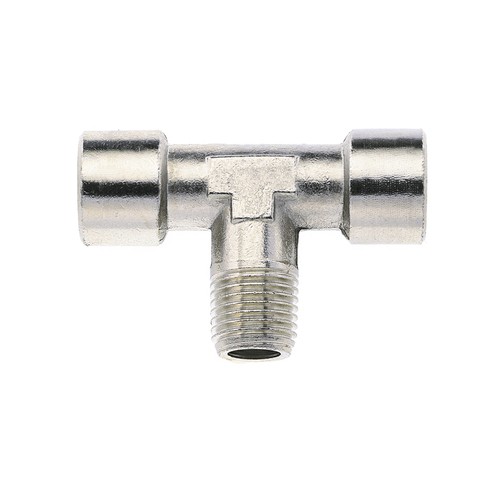 T-Shaped Screwed Fitting made of Brass, Nickel-Plated - internal/external thread