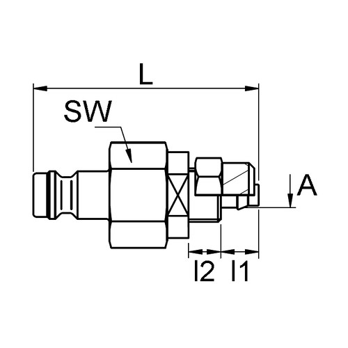 PVDF-Schnellverschluss-Stecker, NW 5 mm