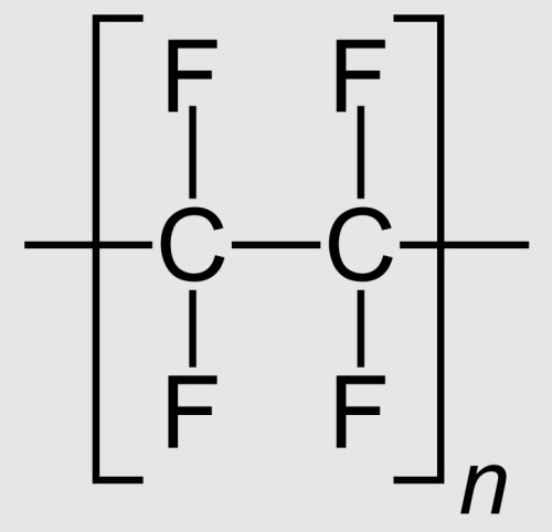 Strukturformel von PTFE (Polytetrafluorethylen)