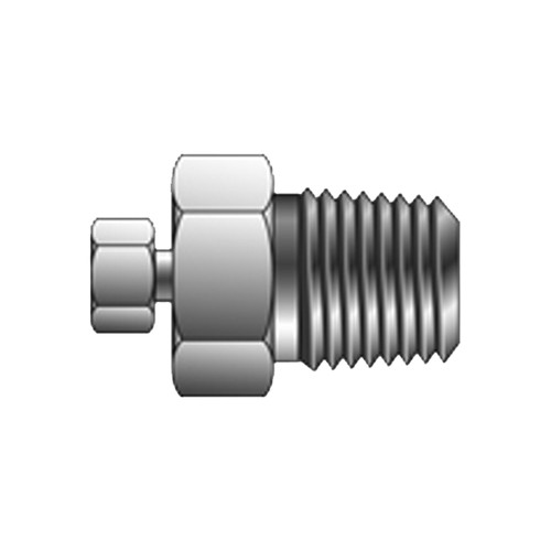 Straight Pipe Screwed Fitting with Male Thread made of Stainless Steel - low dead volume