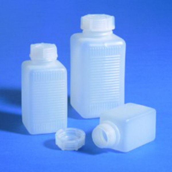 Weithalsflasche aus HDPE - quadratisch, auslaufsicher | Reichelt Chemietechnik